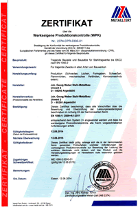 Zertifikat WPK nach EN 1090